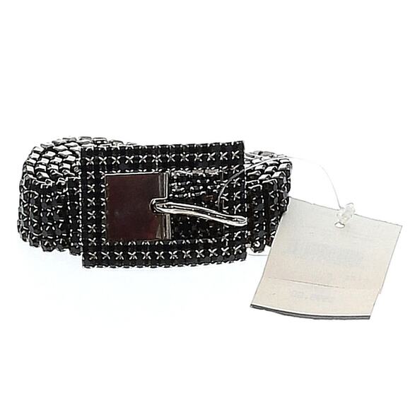RALPH LAUREN RL67 diamante black crystal rhinestone link bling belt Size M NEW main image 8